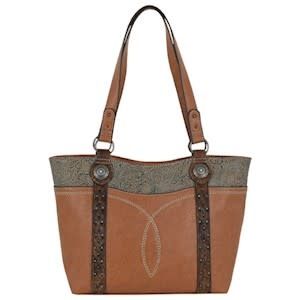 JUSTIN LADIES TOTE EMBOSSED W/ HAIR ON ACCENT