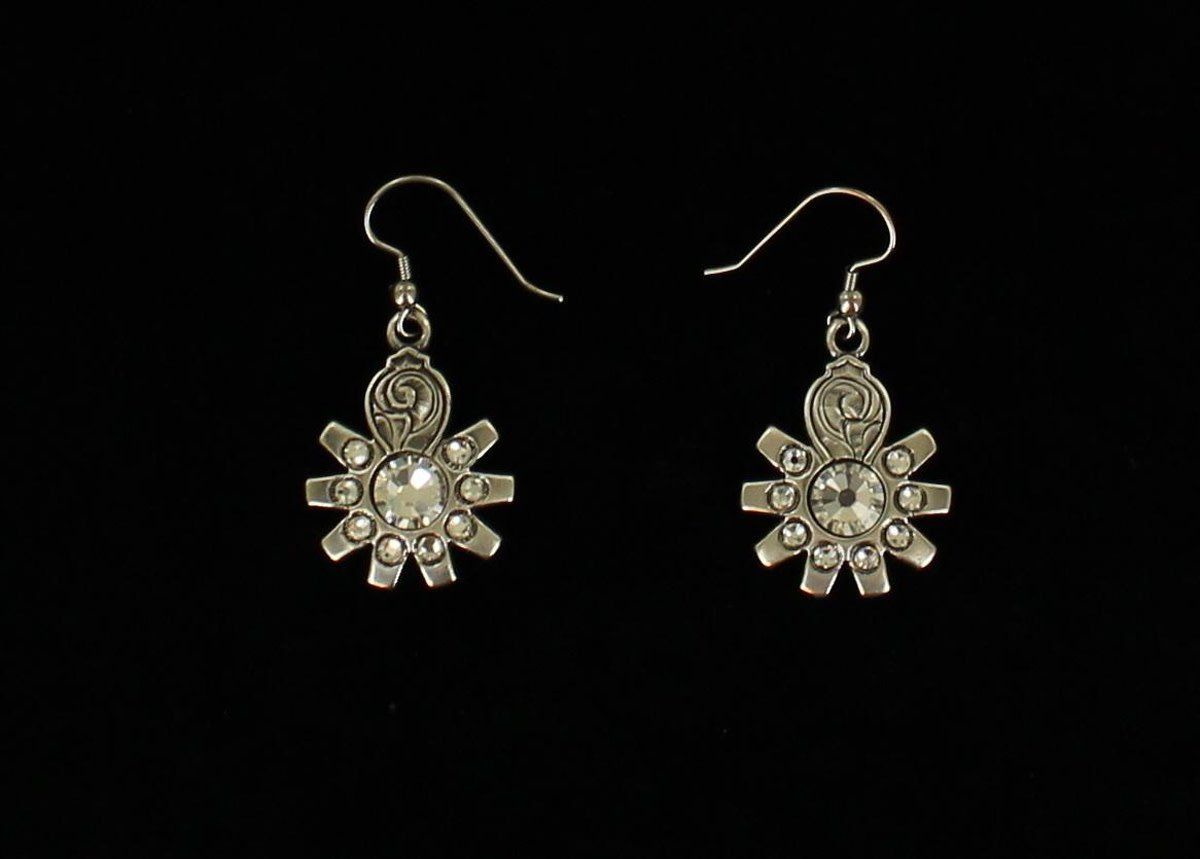SPUR ROWEL CRYSTAL EARRINGS