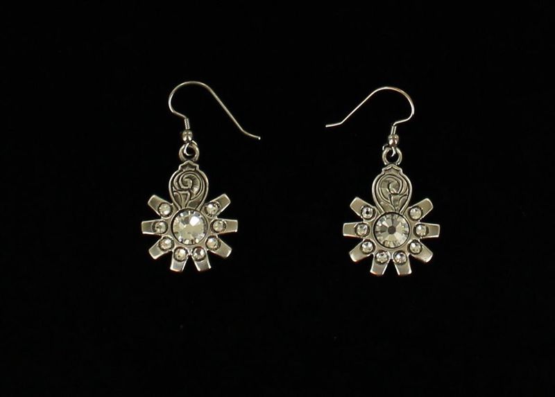 SPUR ROWEL CRYSTAL EARRINGS