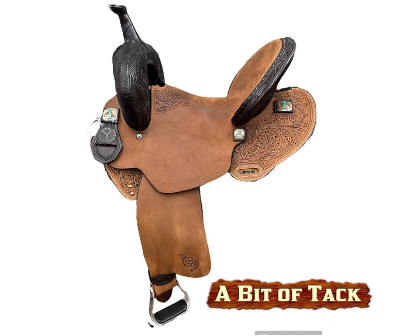 14.5&quot; Circle Y Great Oak Barrel Saddle - Wide Fit