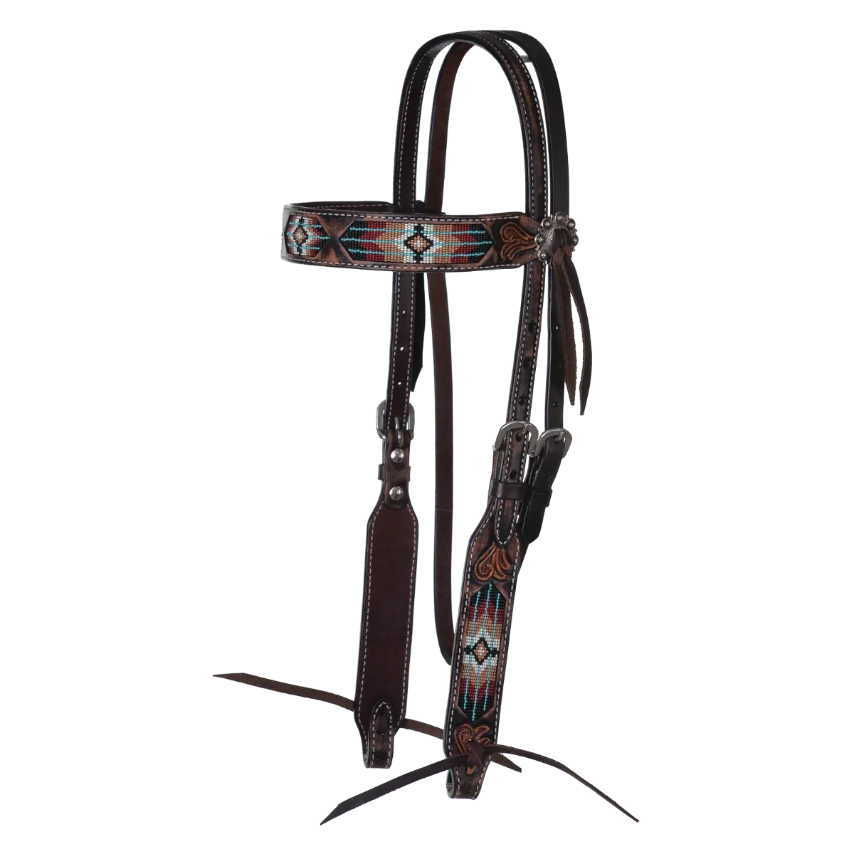 CIRCLE Y SOUTHWESTERN BEADED BROWBAND HEADSTALL