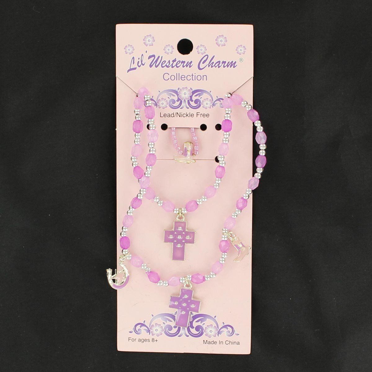 LIL WESTERN CHARM GIRL&#39;S CROSS JEWELRY SET