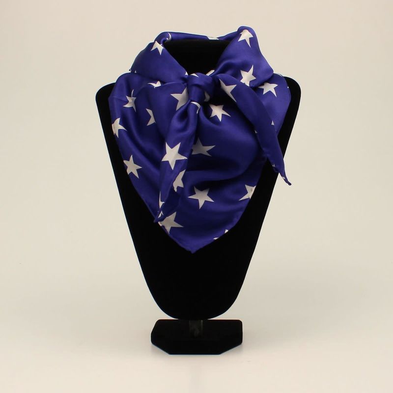 M &amp; F SILK WILD RAG- STARS BLUE