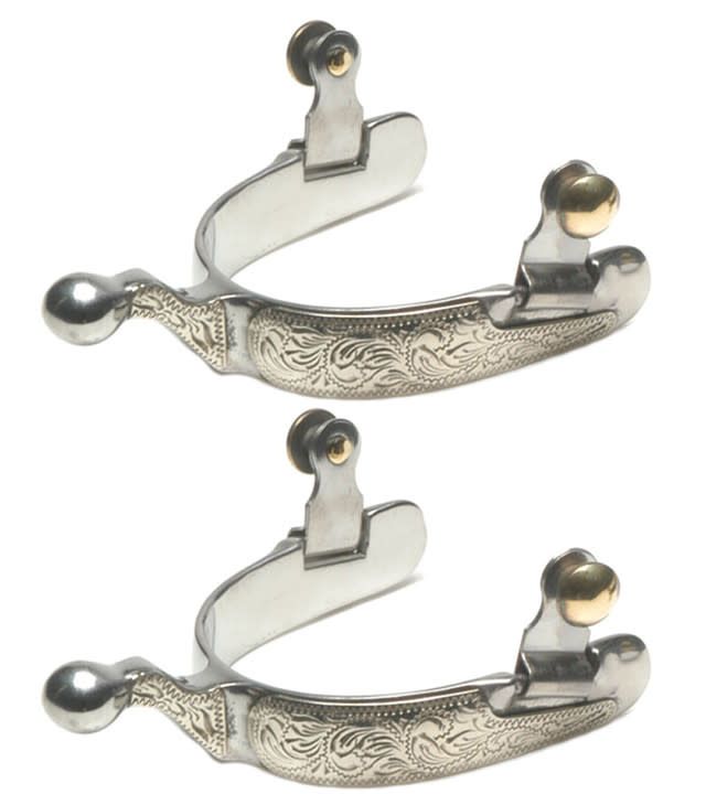 JACKS STAINLESS STEEL ENGRAVED SHOW SPURS