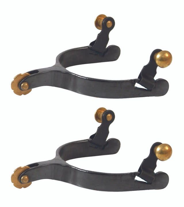 BLACK STEEL SHORT SHANK ROPING SPURS