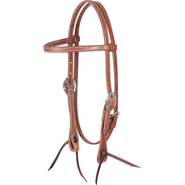 MARTIN SADDLERY BROWBAND HARNESS HEADSTALL WITH CANYON BUCKLE LATIGO TIES
