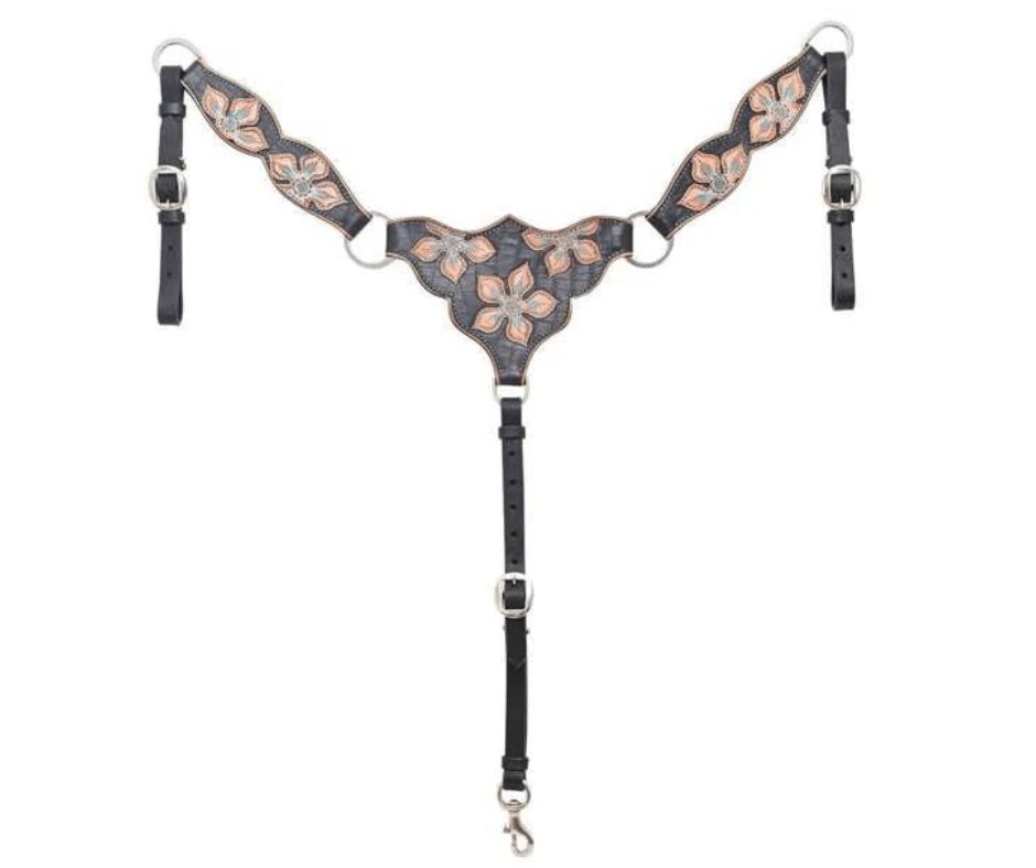 CIRCLE Y BLACK STAR BREAST COLLAR