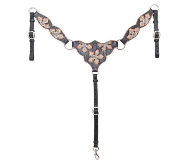 CIRCLE Y BLACK STAR BREAST COLLAR