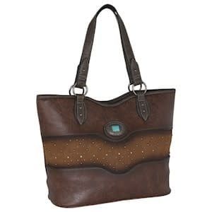 JUSTIN LADIES TOTE TONAL W/ STUDS AND CONCHO