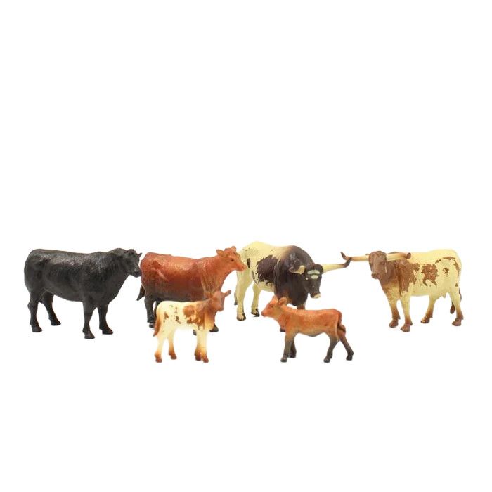 BIGTIME BARNYARD COW FIGURINES SET OF 6