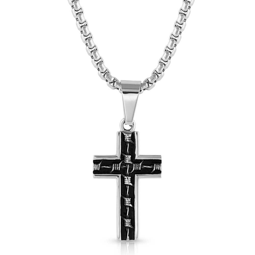 MONTANA SILVERSMITHS BARBED WIRE CROSS NECKLACE
