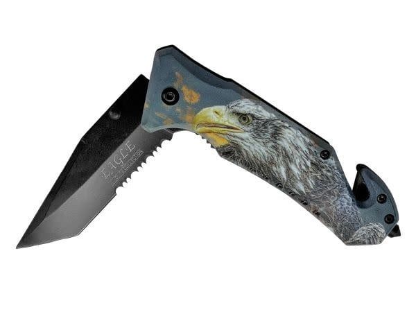 SNAKE EYE TACTICAL RESCUE STYLE SPRING ASSISTED KNIFE- EAGLE WILDLIFE