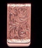 AUSTIN ACCENT MONEY CLIP W/WIDE ENGRAVED COPPER