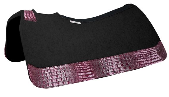 5 STAR 3/4&quot; BARREL RACER CONTOURED BLACK W/FLAMINGO CROC PAD- 30&quot;X28&quot;