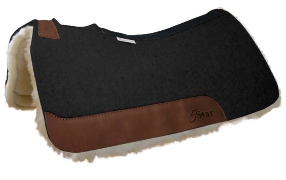 5 STAR 7/8" ALL AROUND CONTOURED BLACK FLEECE PAD- 30"X30"