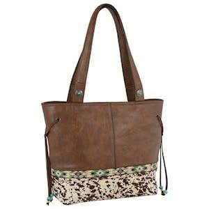 JUSTIN TOTE PAINTED PONY HAIR-ON HIDE