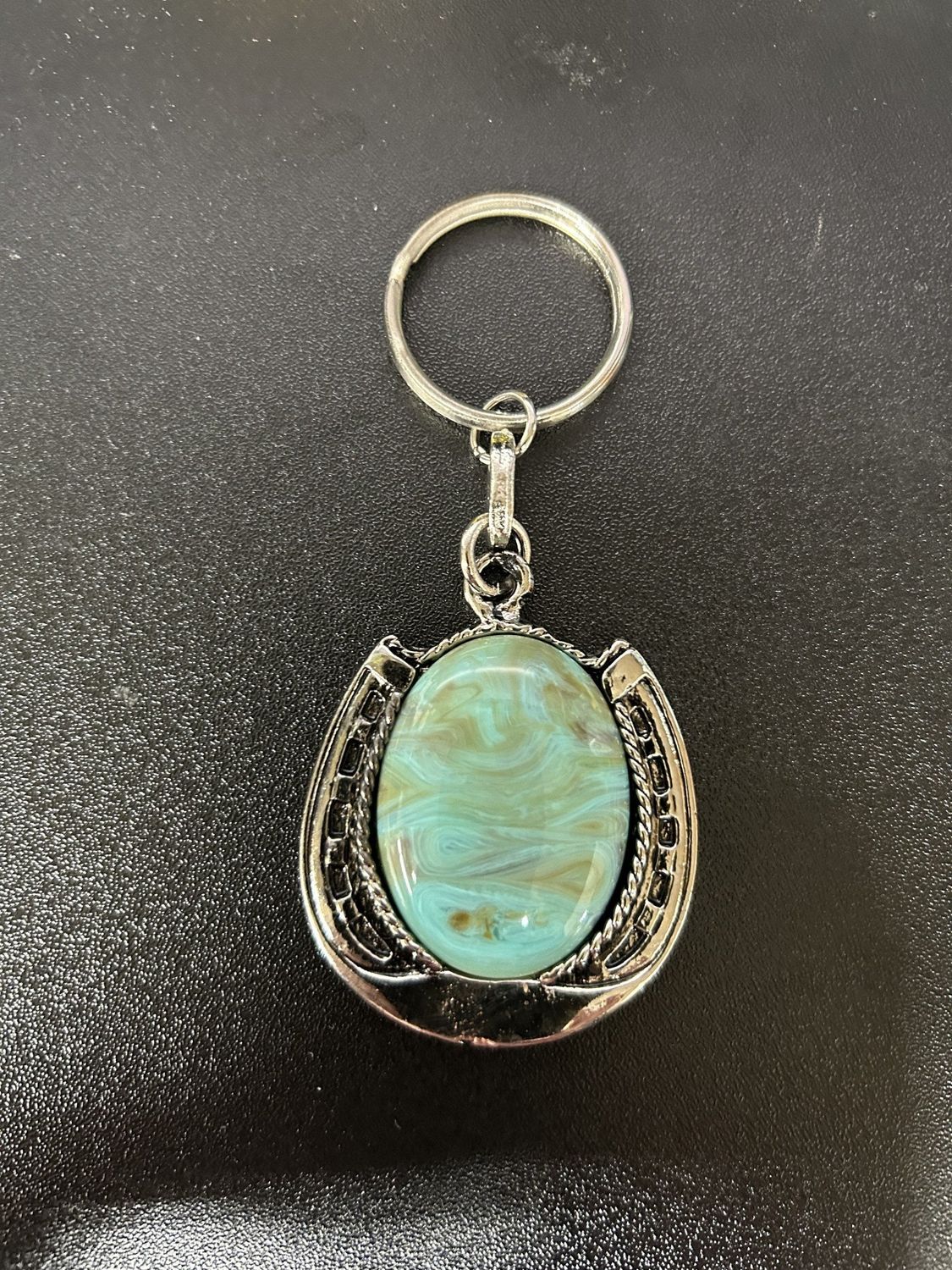 AUSTIN ACCENT HORSEHOE W/TURQUOISE KEYCHAIN