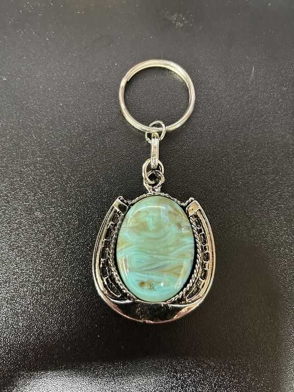 AUSTIN ACCENT HORSEHOE W/TURQUOISE KEYCHAIN
