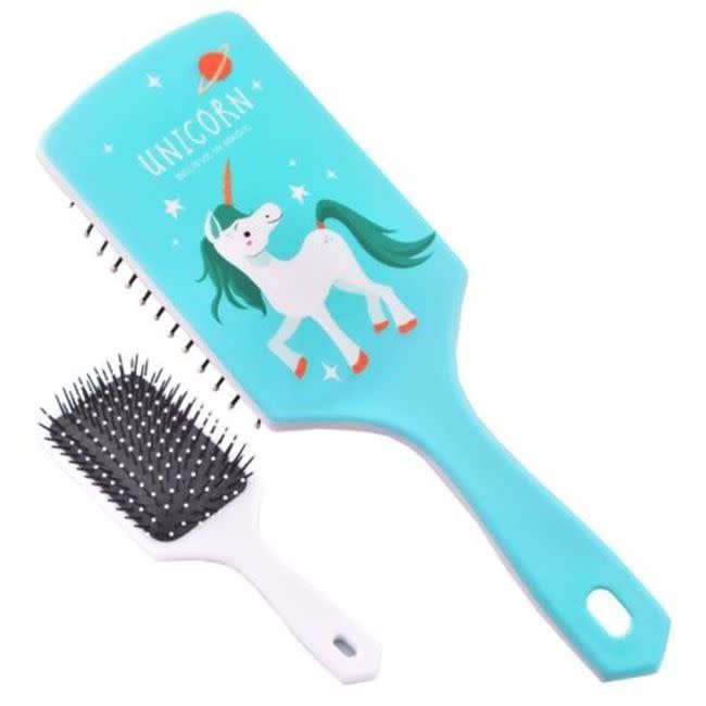 TEAL &quot;BELIEVE IN MAGIC&quot; UNICORN MANE AND TAIL BRUSH