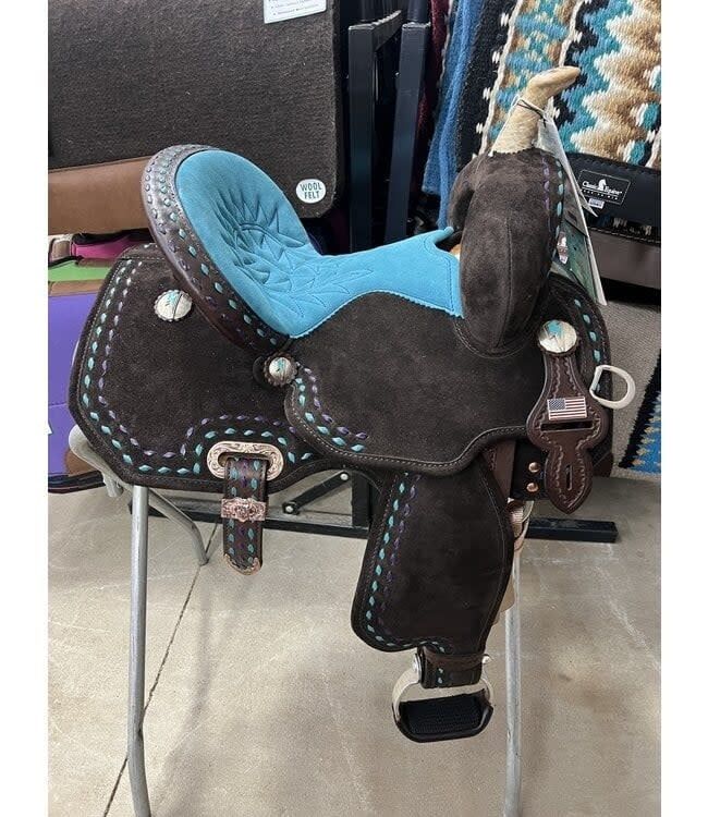 12" Circle Y Josey-Mitchell Light Lightspeed Barrel Saddle  - Wide Fit