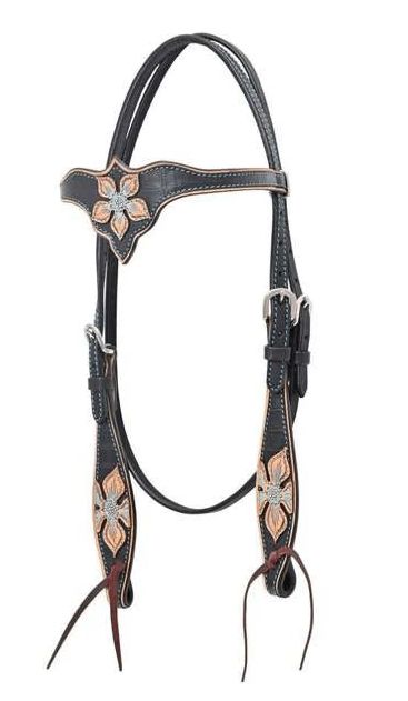 CIRCLE Y BLACK STAR BROWBAND HEADSTALL