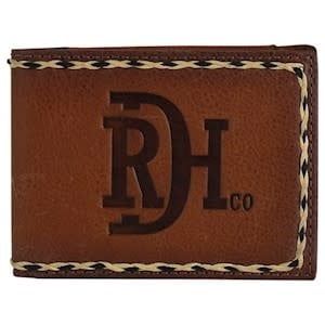 RED DIRT HAT CO BIFOLD WALLET EMBOSSED LOGO W/BRAIDED EDGE