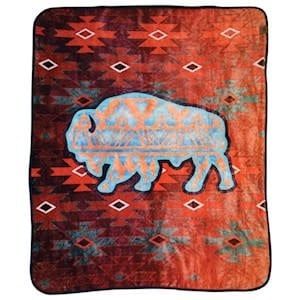 RED DIRT HAT CO FLEECE BLANKET BUFFALO AZTEC PRINT