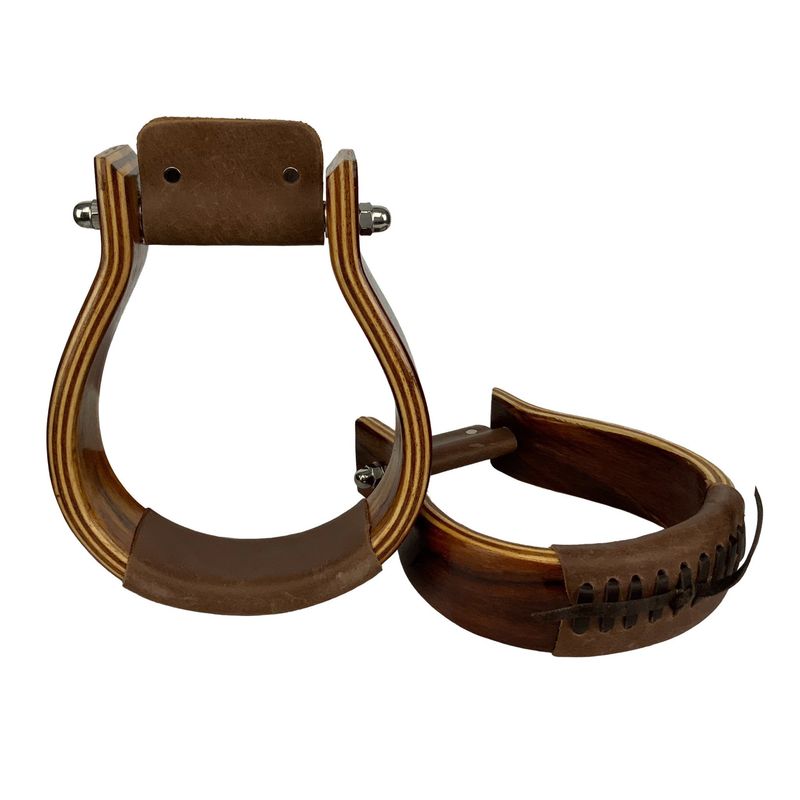 SHOWMAN MAHOGANY OXBOW STIRRUPS