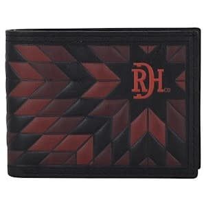 RED DIRT HAT CO BIFOLD WALLET BLK W/WINE AND CLARET MORNING STAR