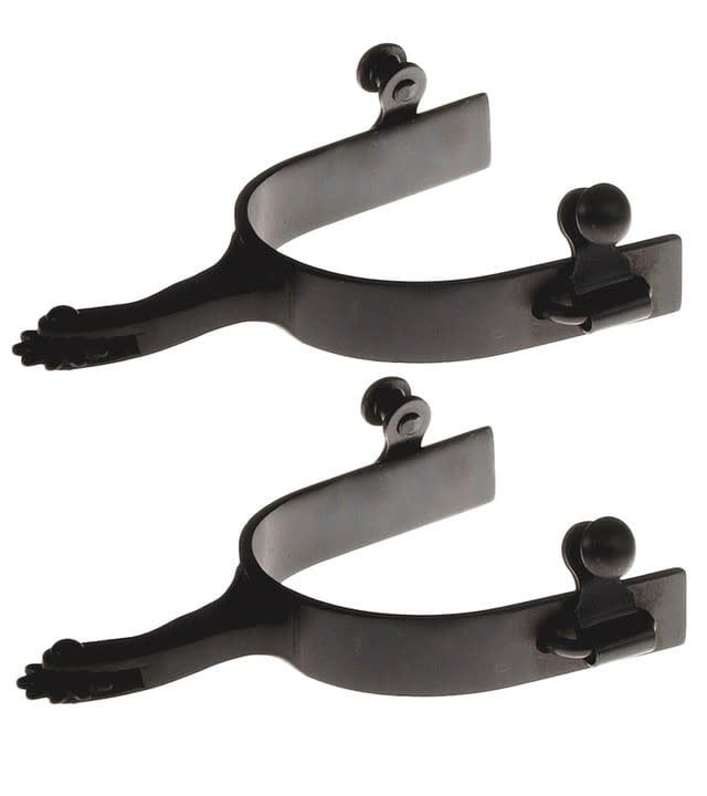 JACK&#39;S BLACK STEEL SIDE ROWEL SPURS