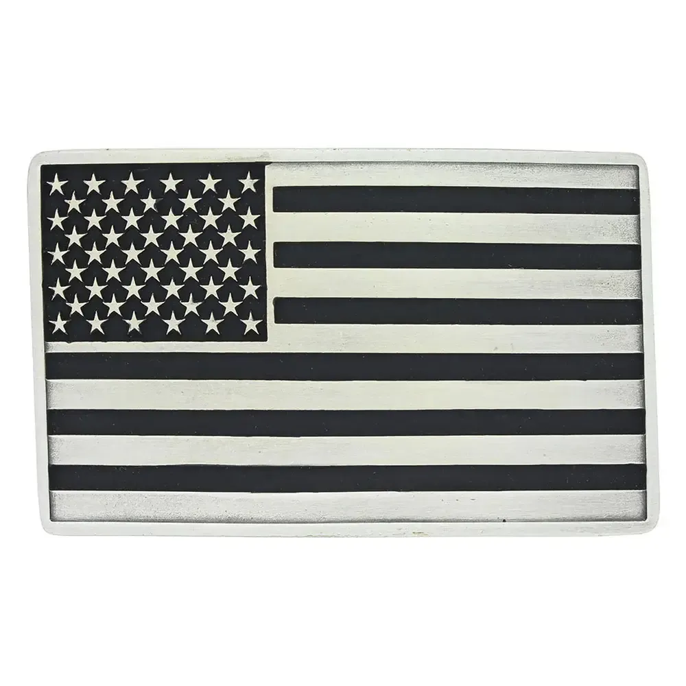 ATTITUDE BUCKLES SILVER AMERICAN FLAG BUCKLE