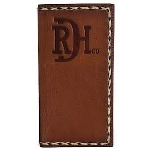 24170876W19 RED DIRT HAT CO RODEO WALLET EMBOSSED LOGO W/BRAIDED EDGE