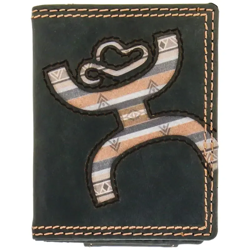 &quot;HOOEY ORIGINAL&quot; BIFOLD MONEY CLIP BLACK W/LAKOTA PRINT