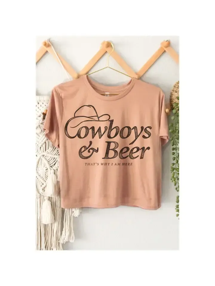 COWBOYS N BEER CROP TOP
