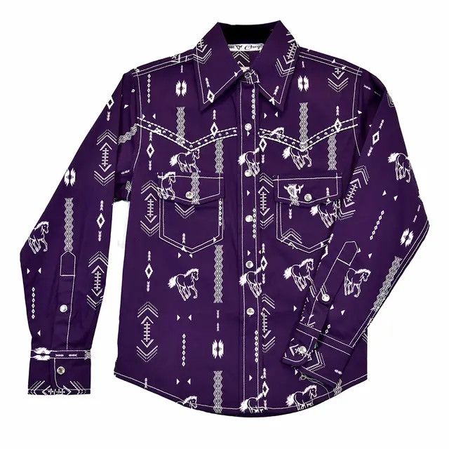 COWGIRL HARDWARE HORSE AZTEC SNAP SHIRT
