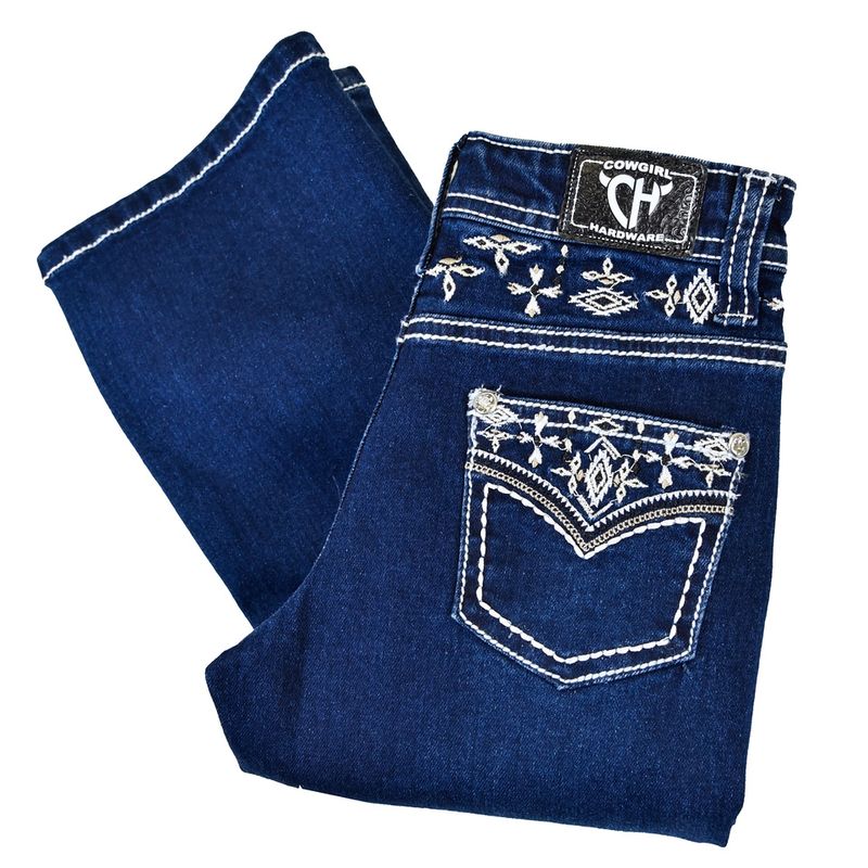 COWGIRL HARDWARE BRUSHED AZTEC JEAN- DARK WASH