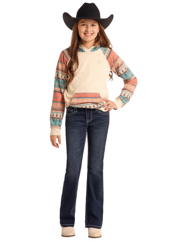 COWHIDE EMBROIDERED BOOTCUT JEAN