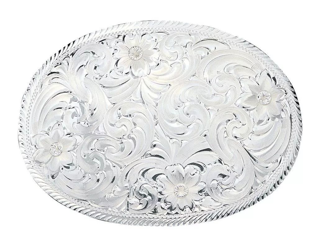 MONTANA SILVERSMITHS® MEDIUM OVAL FANCY SCROLL BUCKLE