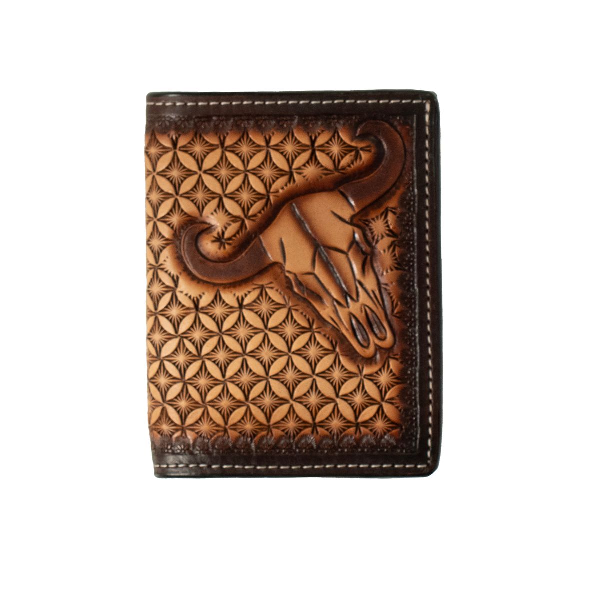 COW SKULL TRIFOLD WALLET