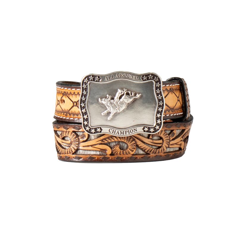 SUNBURST CALF HAIR UNDERLAY BELT