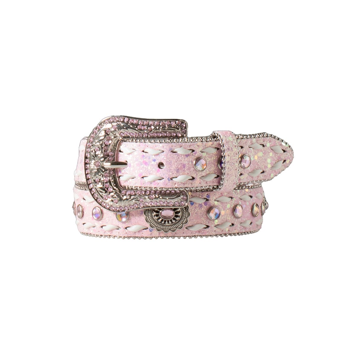 GLITTER CRYSTAL BUCK LACE BELT
