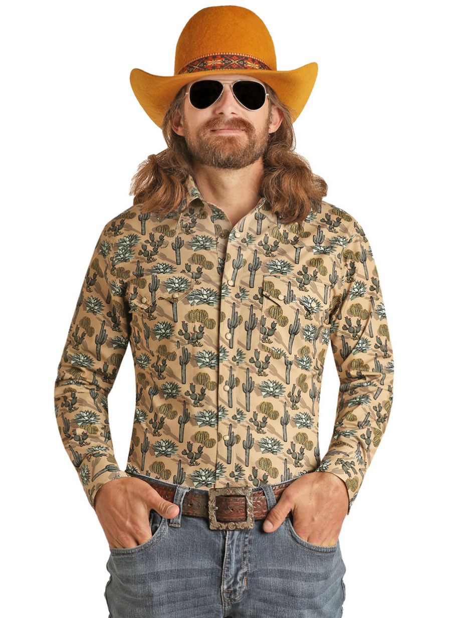 CACTUS SHADOW TAN LONG SLEEVE SHIRT