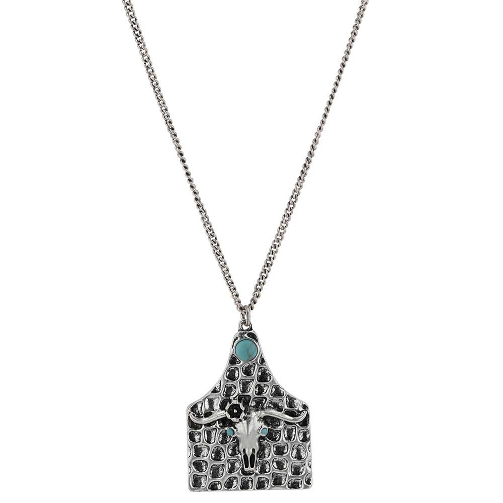 MONTANA SILVERSMITHS ON THE RANCH COW TAG NECKLACE