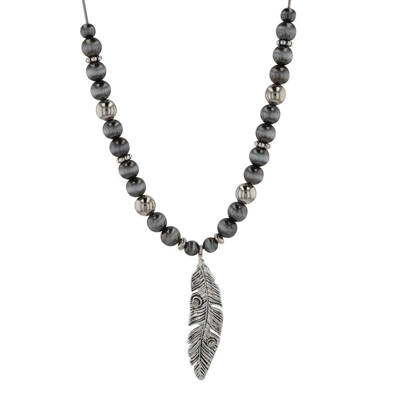 MONTANA SILVERSMITHS MIDNIGHT FLIGHT BEADED BOLO NECKLACE