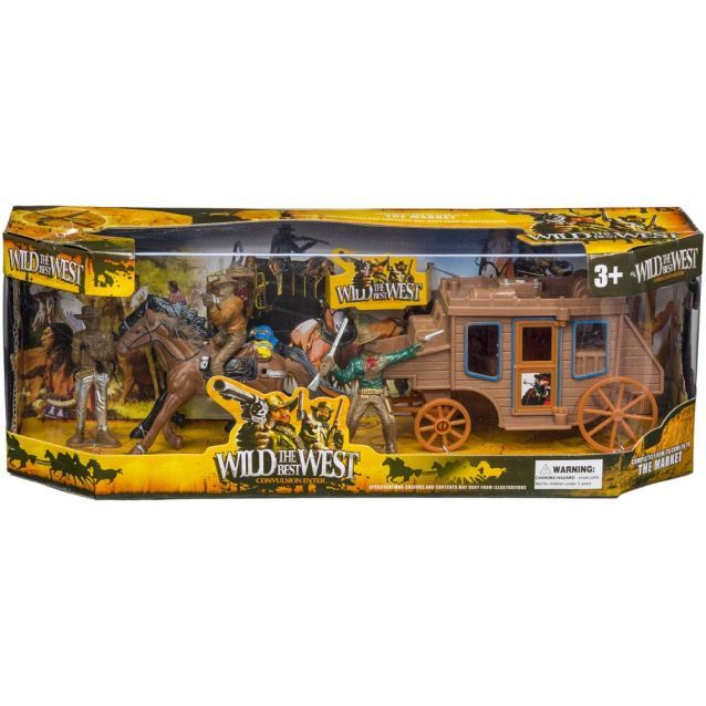 WILD WEST STAGE COACH W/COWBOYS SET