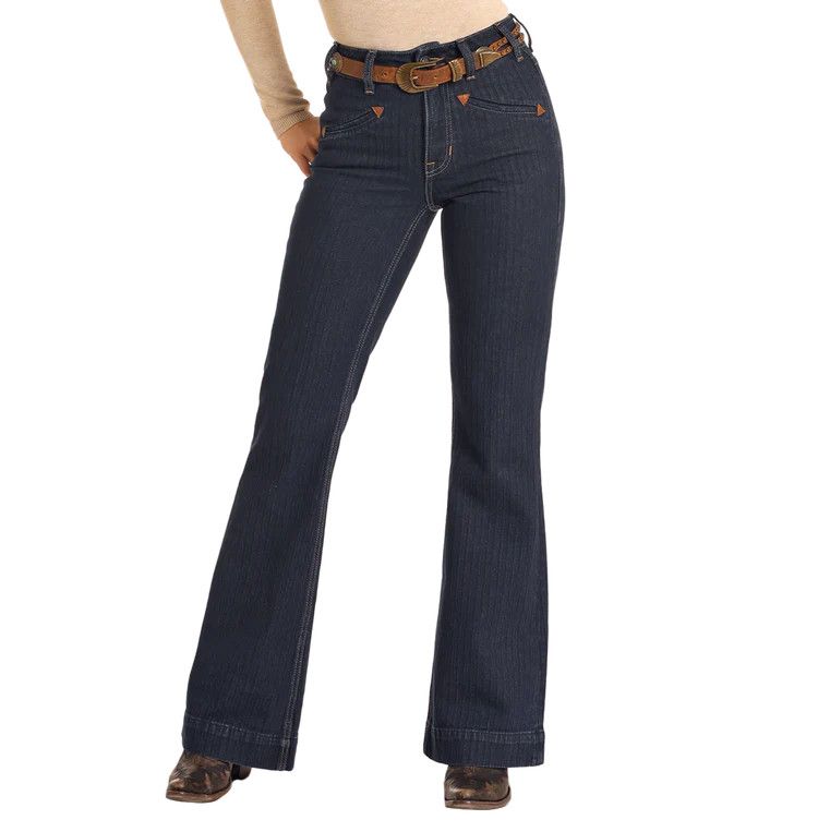 ROCK &amp; ROLL HIGH RISE JACQUARD STRIPE TROUSER