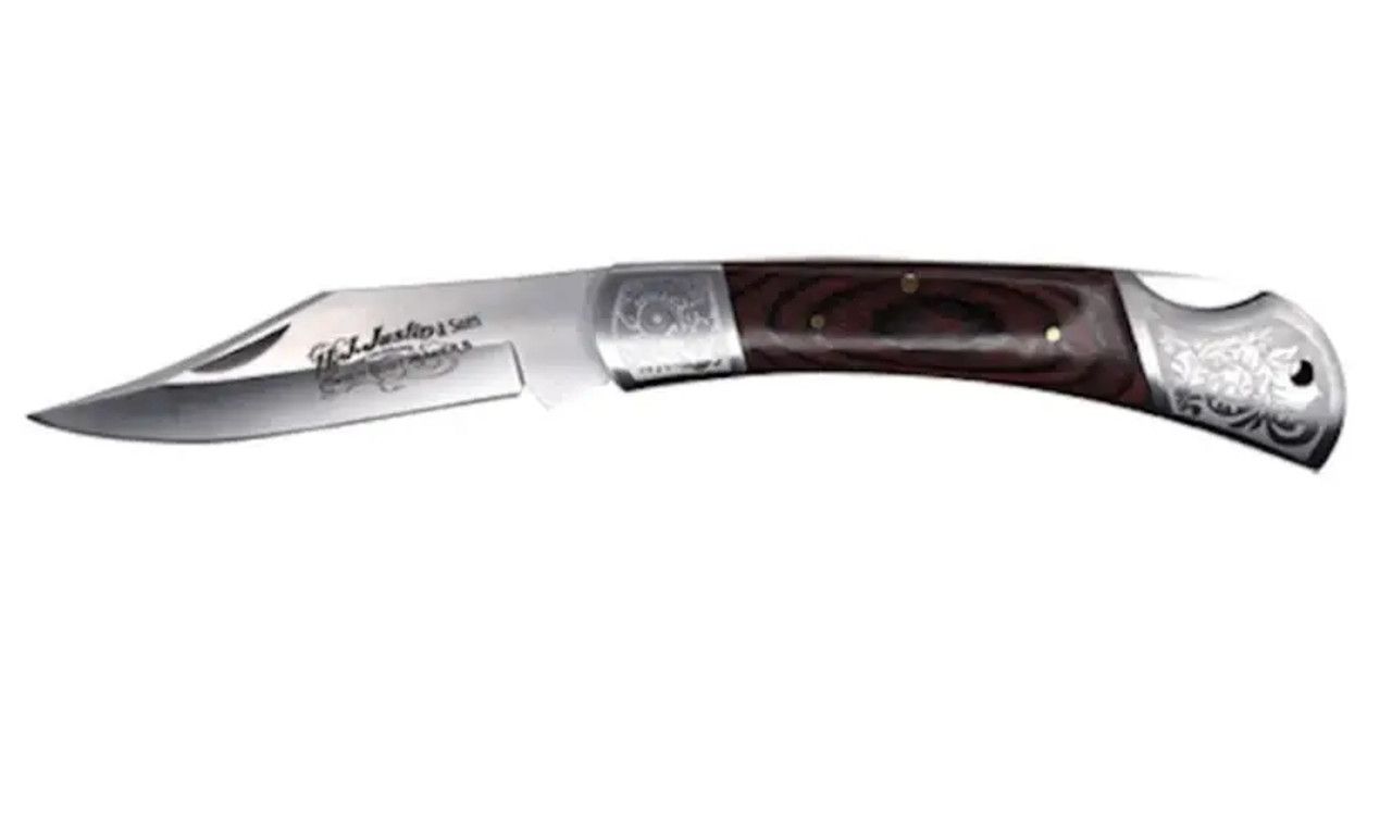 JUSTIN WOOD HANDLE FOLDING KNIFE