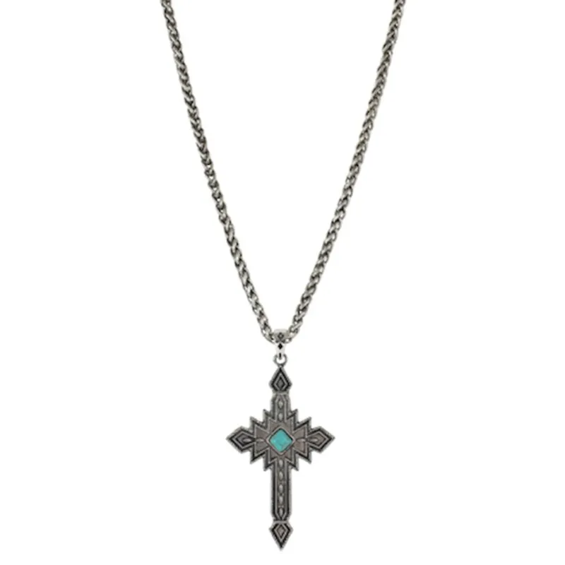 JUSTIN AZTEC CROSS NECKLACE