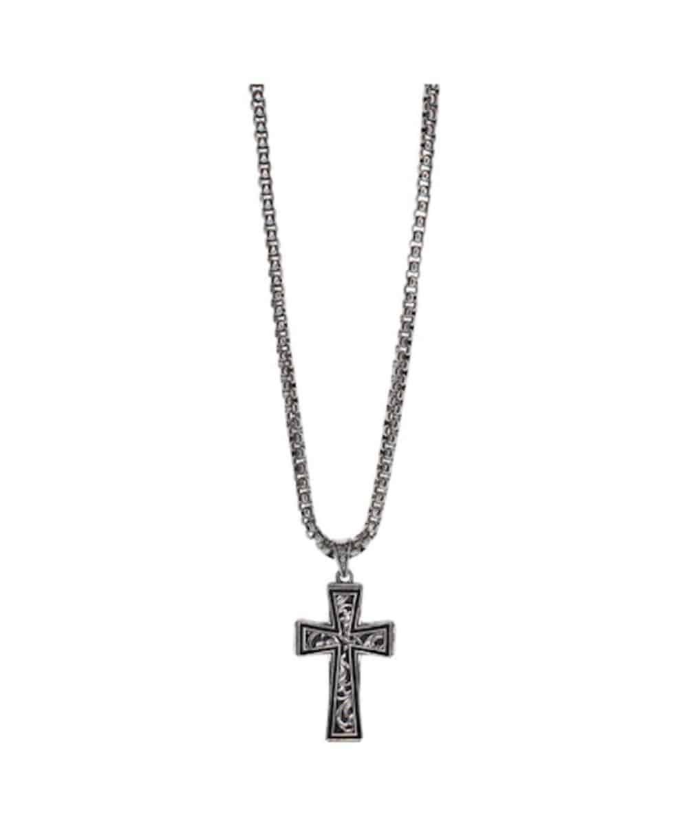 JUSTIN STAINLESS STEEL CROSS NECKLACE