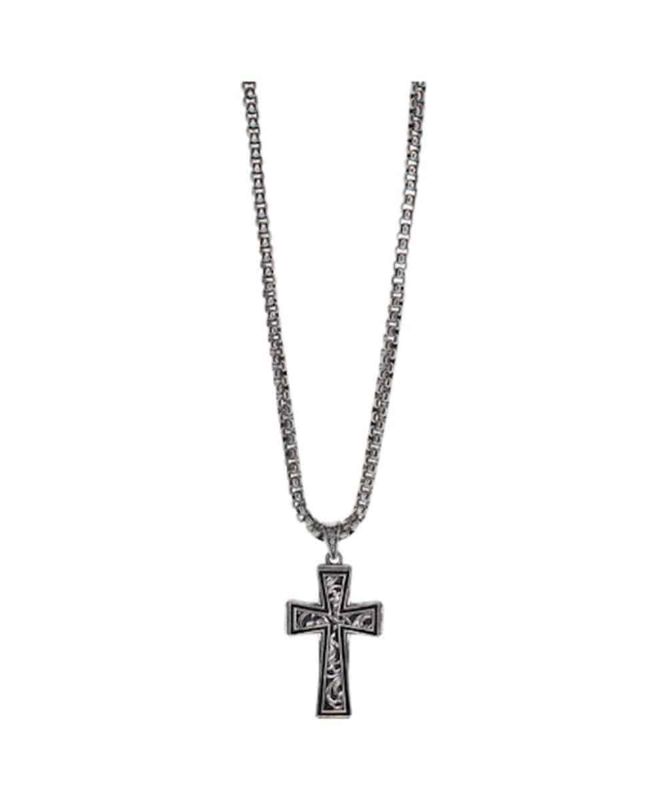 JUSTIN STAINLESS STEEL CROSS NECKLACE